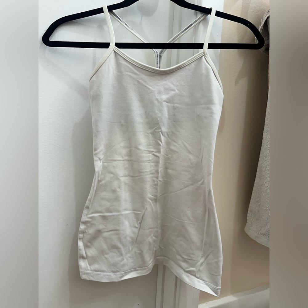 Lululemon White Spaghetti Strap Tank Top